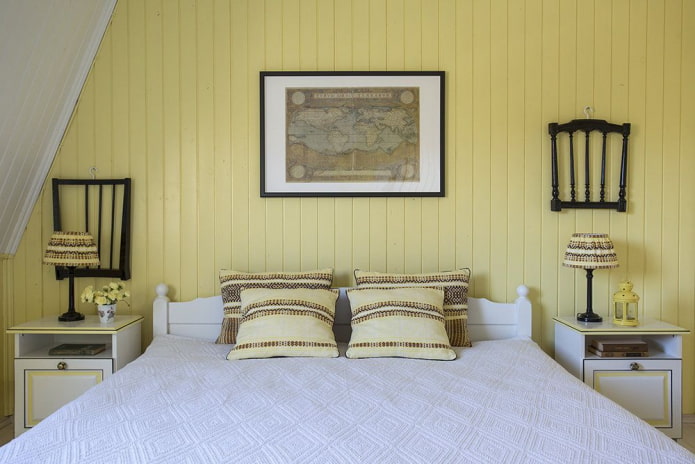 спаваћа соба у жутим тоновима