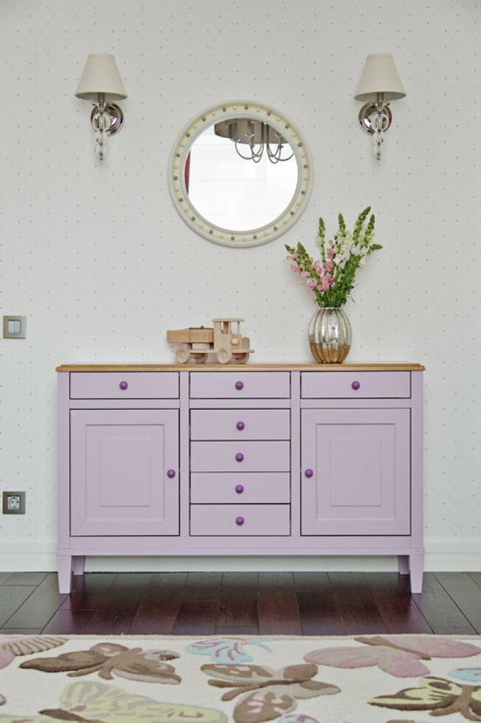 lilac chest of drawers