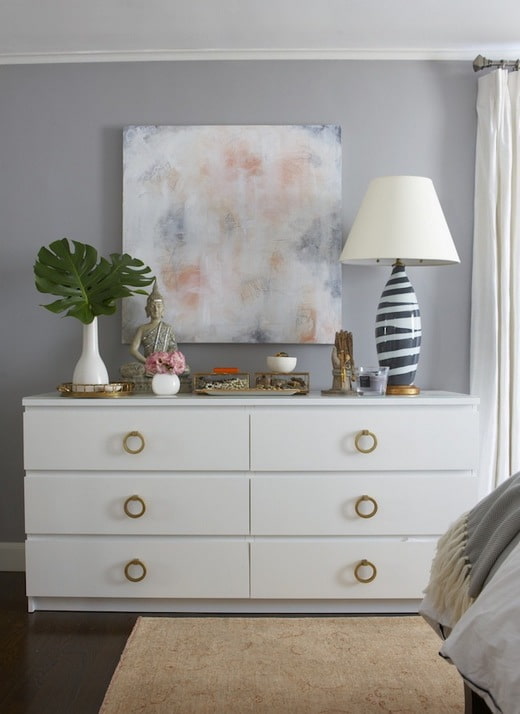 white wide chest of drawers