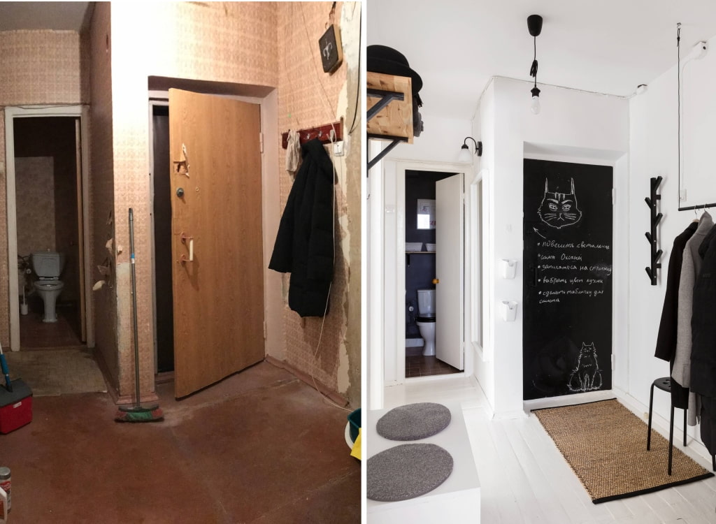 Renovation of the hallway before and after: 10 spectacular examples