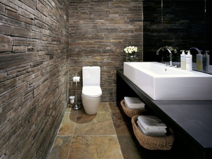 natural stone in the toilet