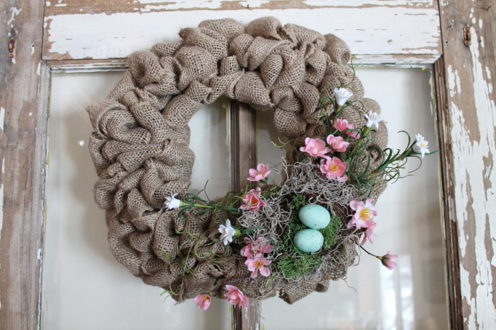 wreath on the door in the style of provence