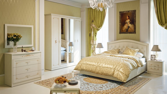 furniture in the bedroom in the same style