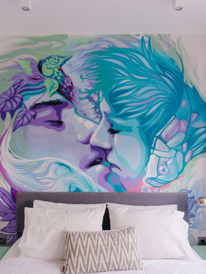 airbrush behind the bed