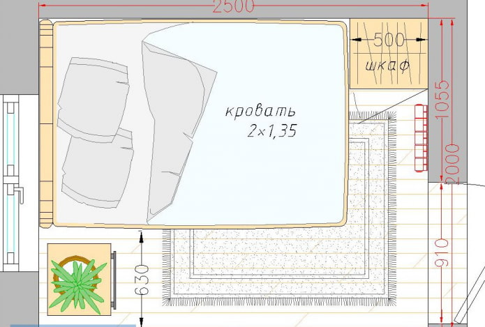 layout ng kwarto 5 sq.