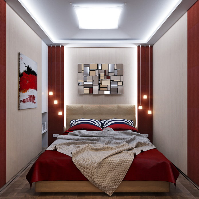 црвена у спаваћој соби