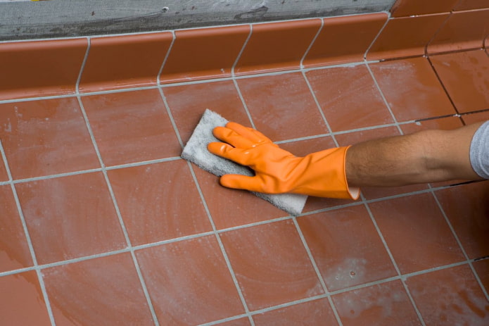 wash the tiles after repair