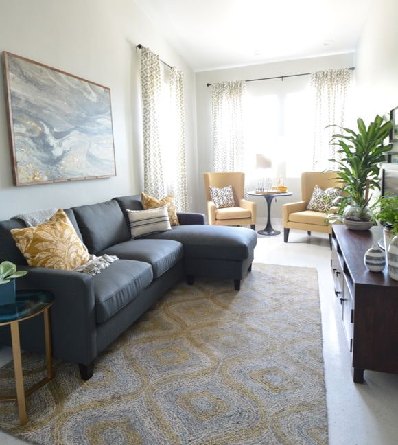 arrangement of furniture in the living room