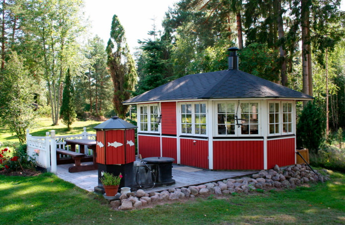grill house in the garden