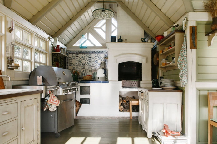 kitchen in the country with a stove