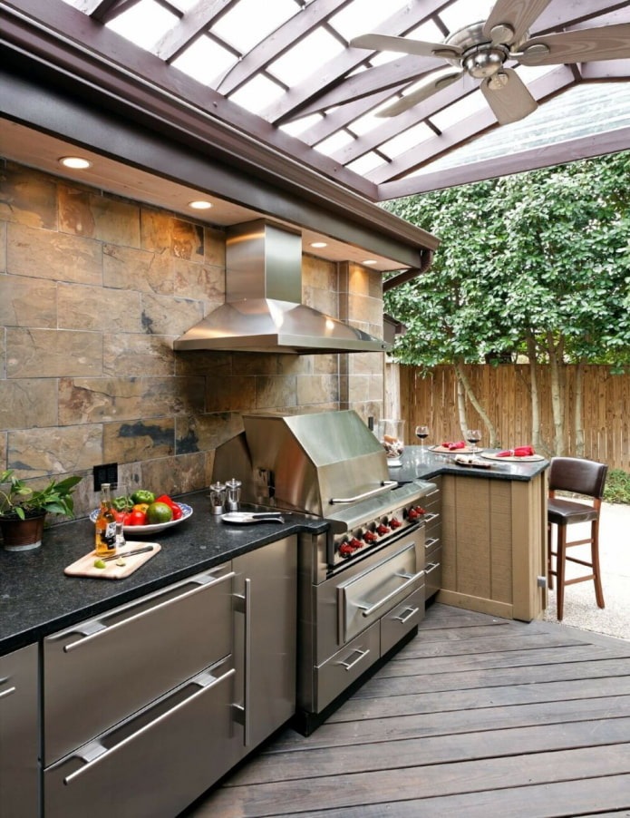 summer kitchen with grill