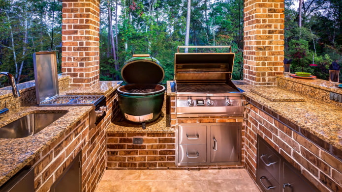 grill in the open kitchen
