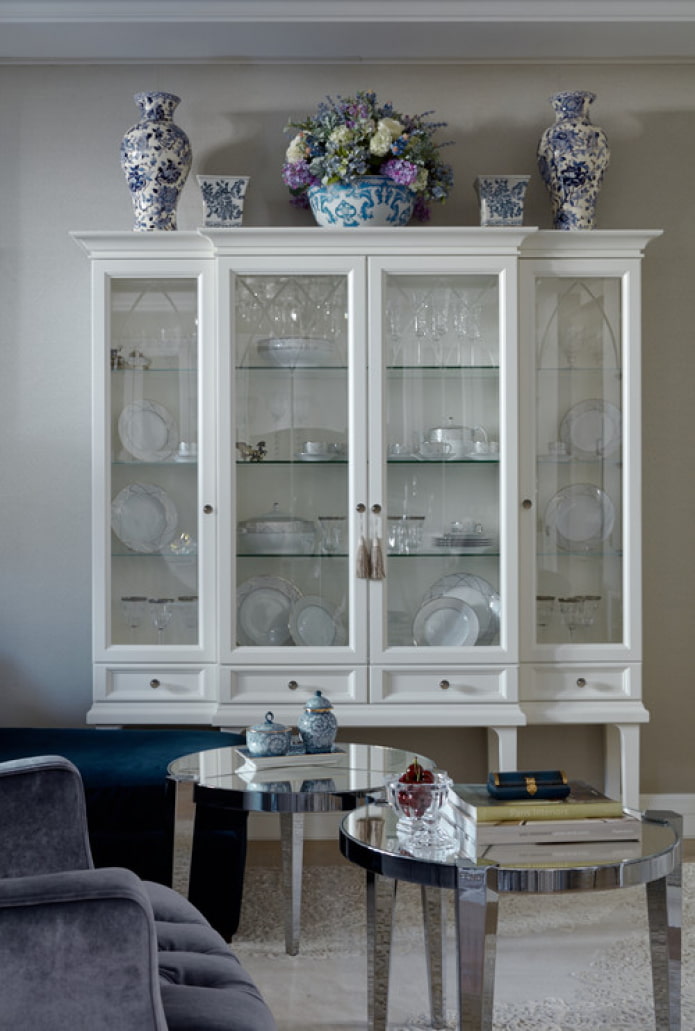 sideboard with glass doors