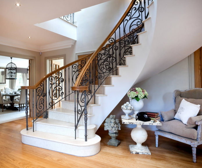 wrought iron railing with wooden handles