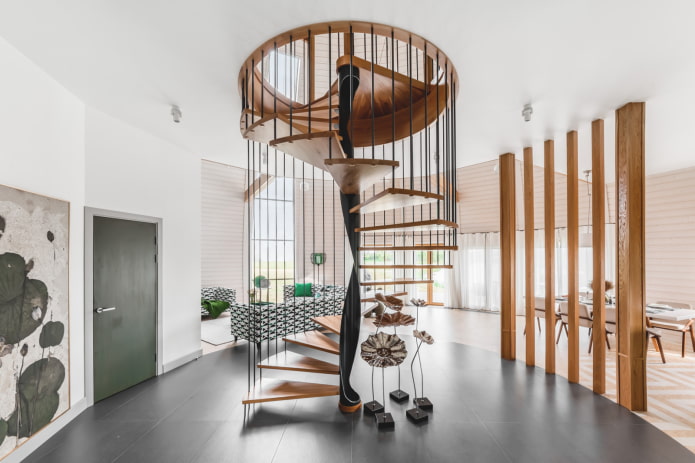 spiral staircase in the house
