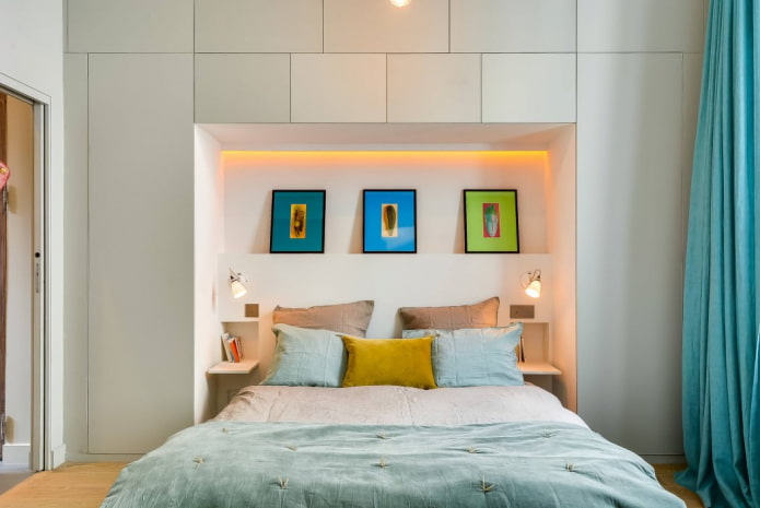 Cozy bedroom in light colors