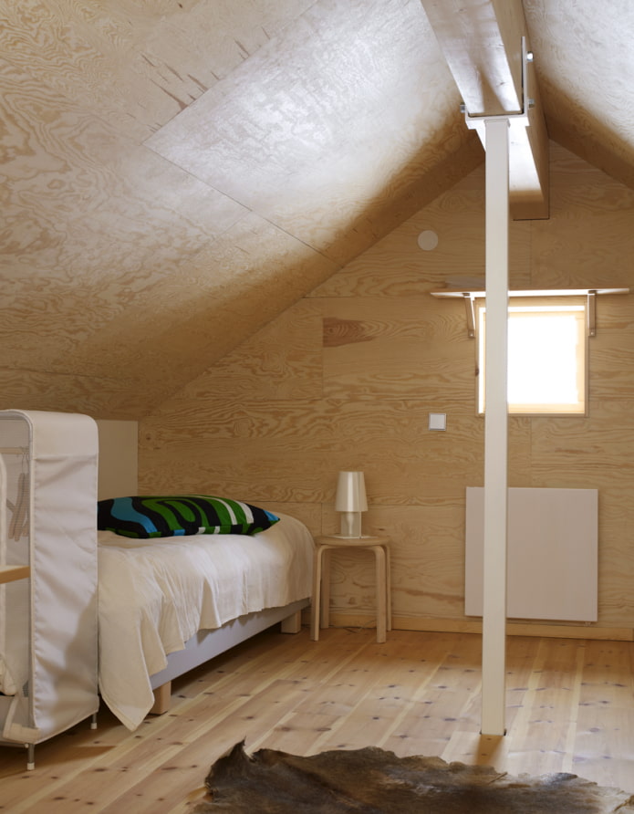 attic finishing with plywood