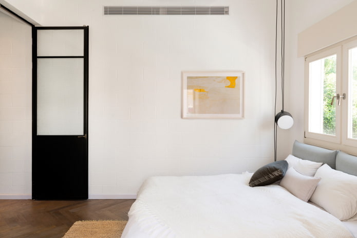 minimalista hálószoba