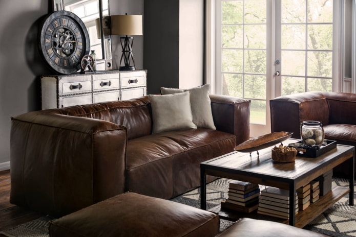 frameless leather sofa