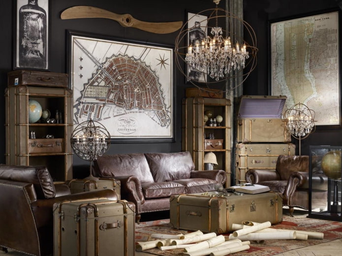 steampunk living room decor