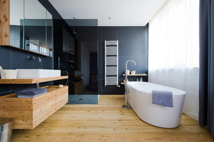 Badezimmerboden aus Holz