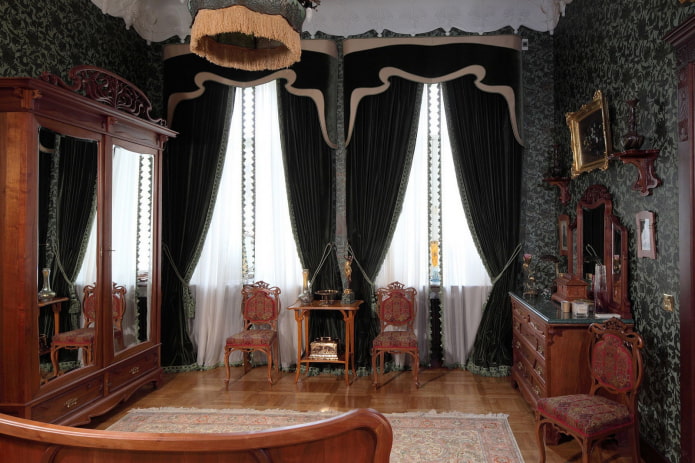 velvet curtains in the living room