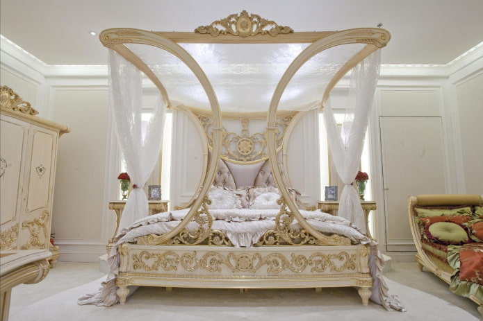 masszív ágy modern stílusban