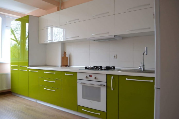 hellgrüne Küche