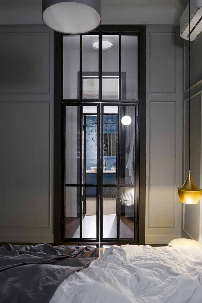 Passage with glass door