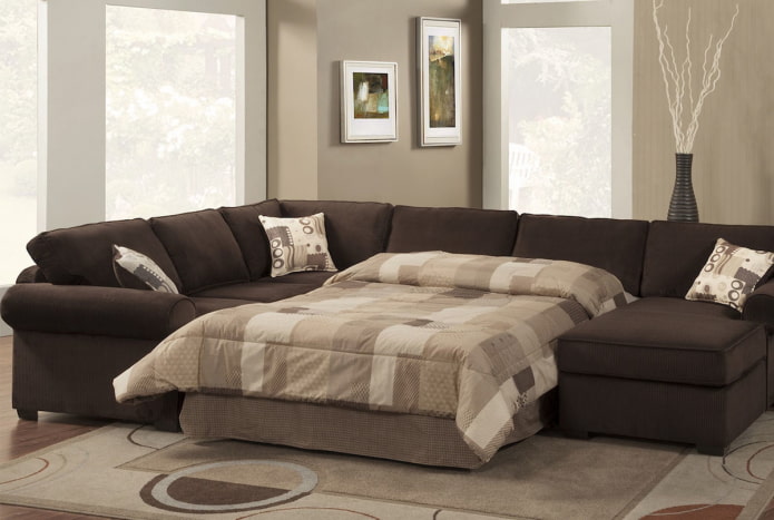 U-shaped folding sofa