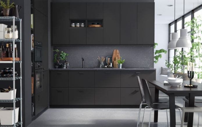Modern dark kitchen design