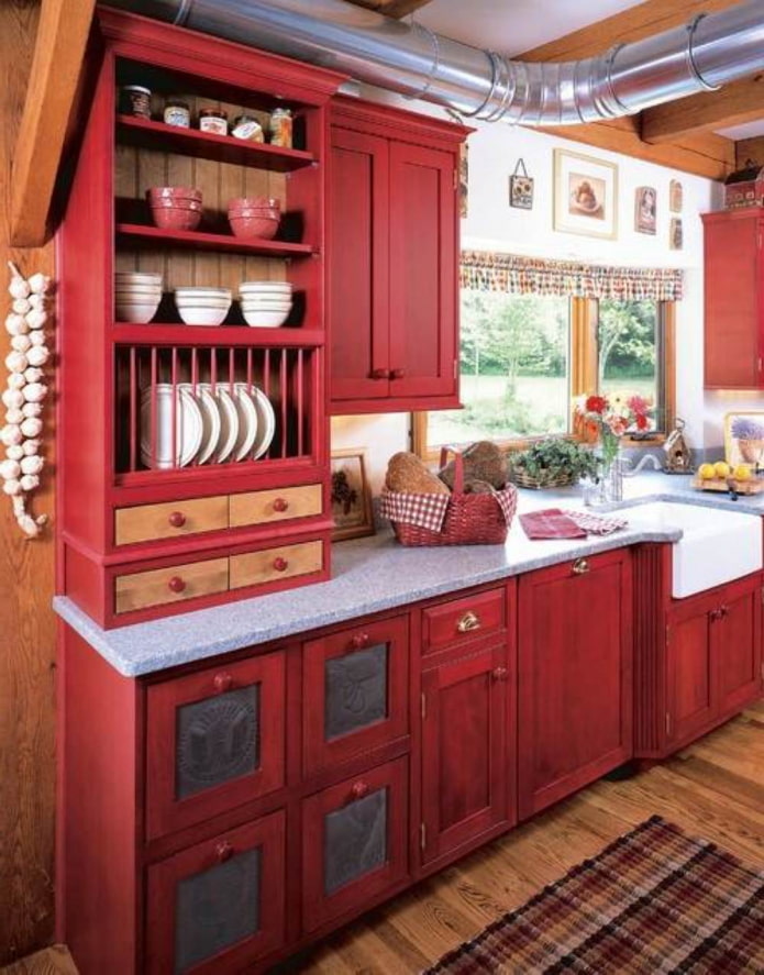 colored kitchen in the country