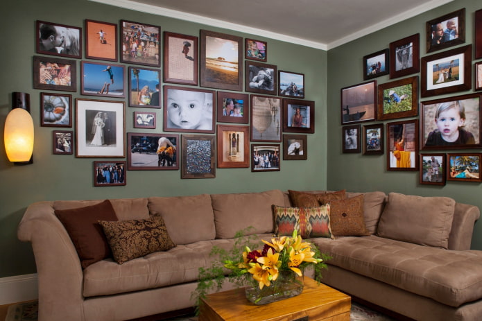 Family photos on the walls