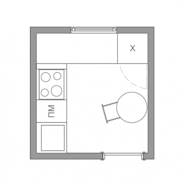 Küchenplan 4 Quadrate
