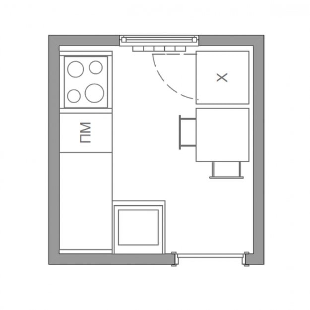 kitchen layout 4 sq m