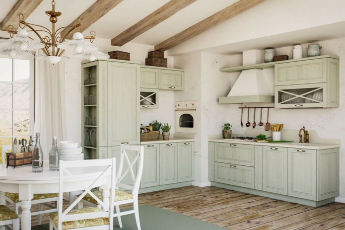 Corner kitchen in Provence style