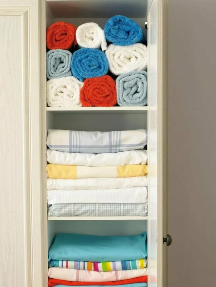 Storing laundry in the closet
