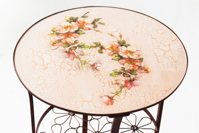 Table with craquelure