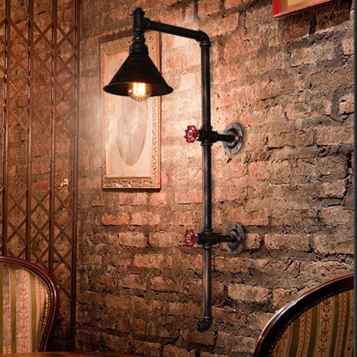 Industrial style tube wall lamp