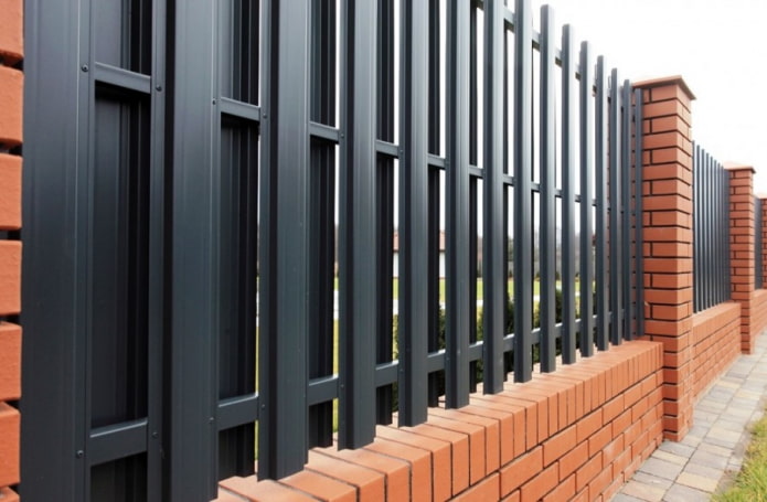 Euro fence with brick columns