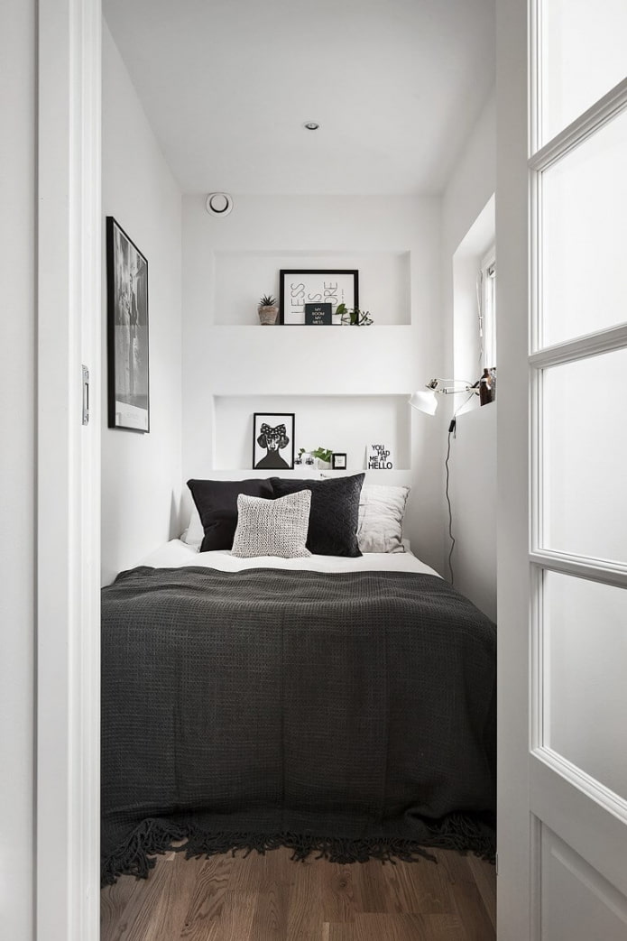 narrow small bedroom