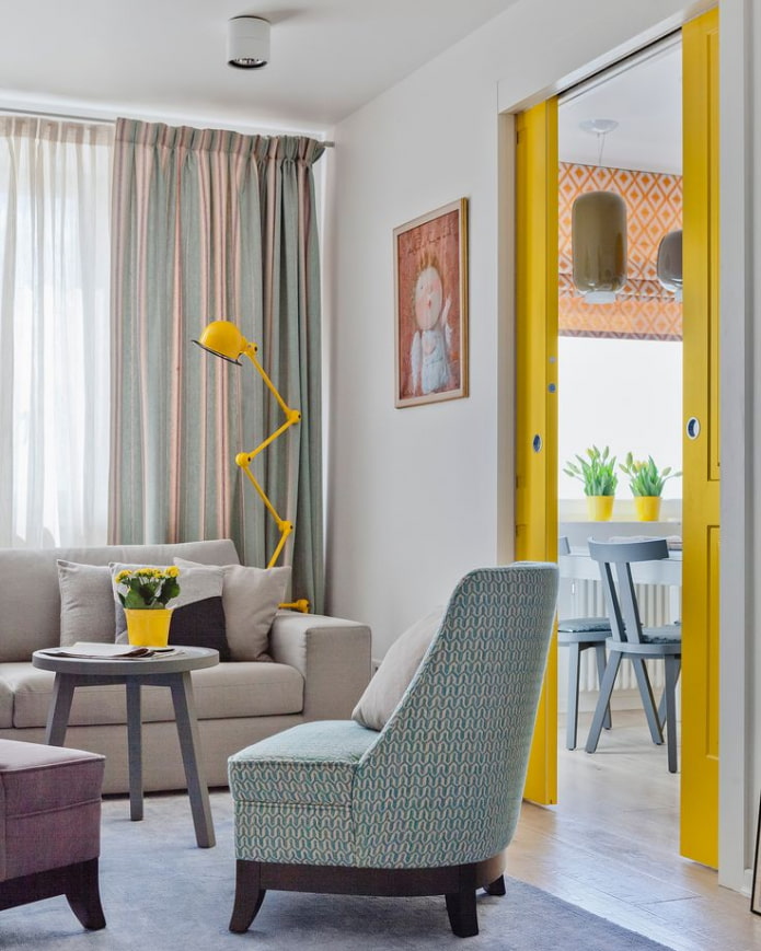 yellow accents in design