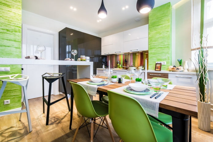 bright green kitchen