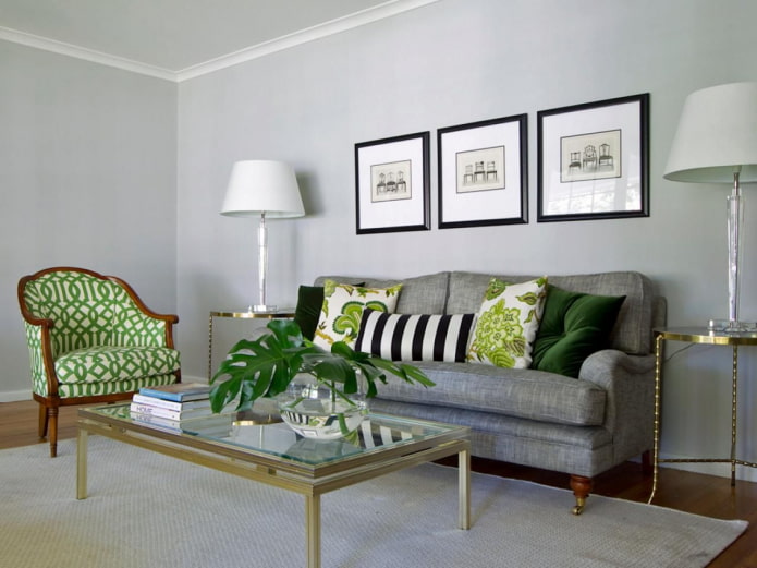 green accents in gray interior