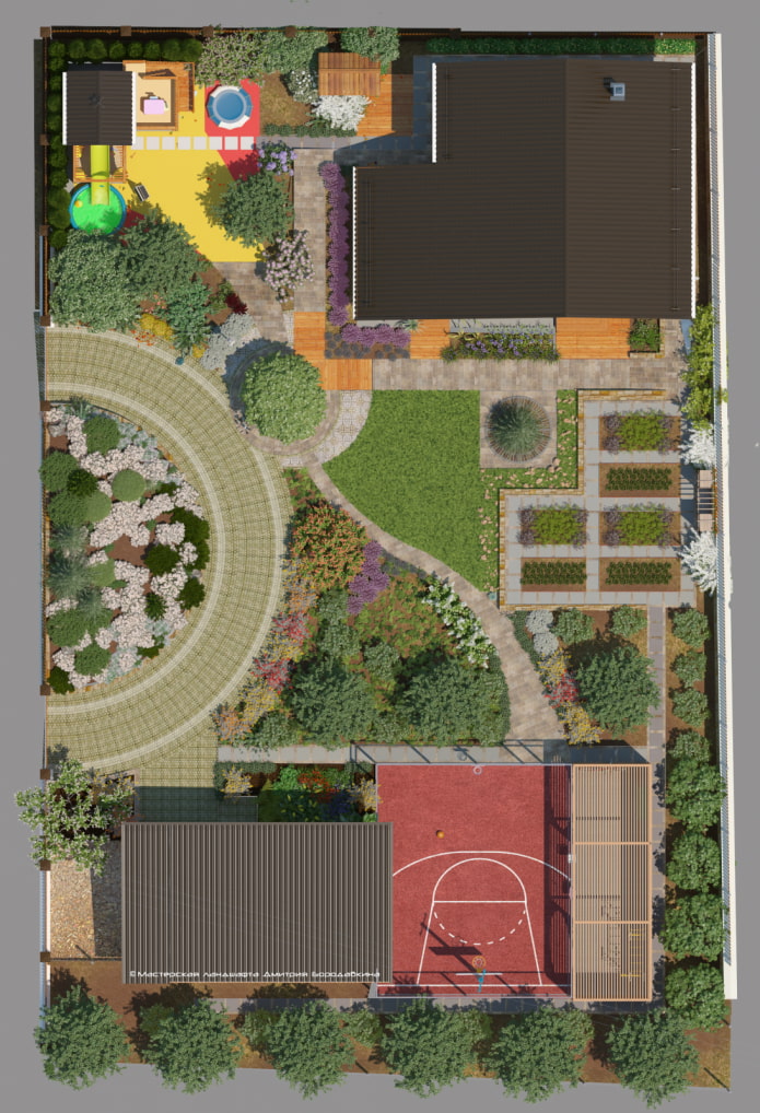 suburban area with playground