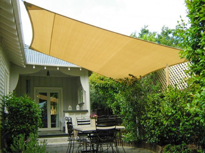 Stretched awning
