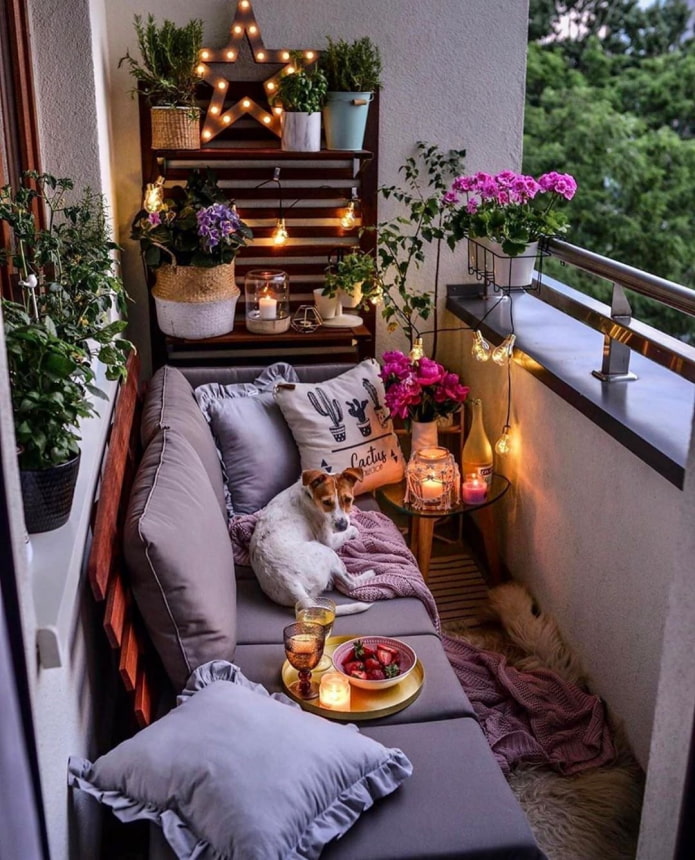 cozy open balcony
