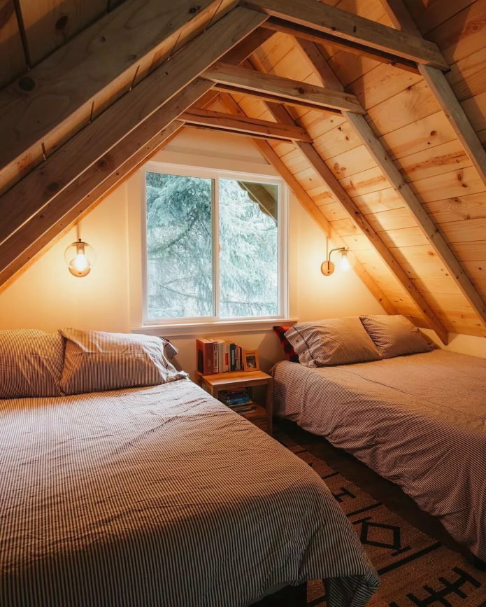 cozy bedroom in the attic