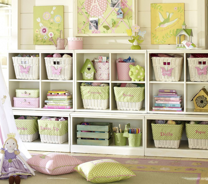 shelves with containers