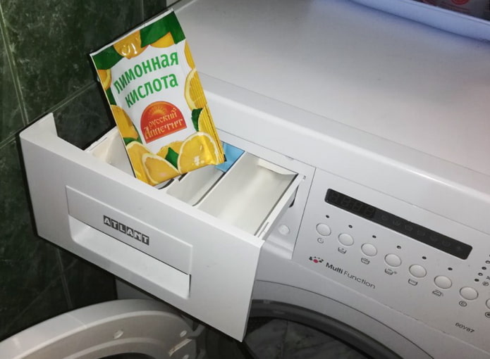 Washing machine citric acid